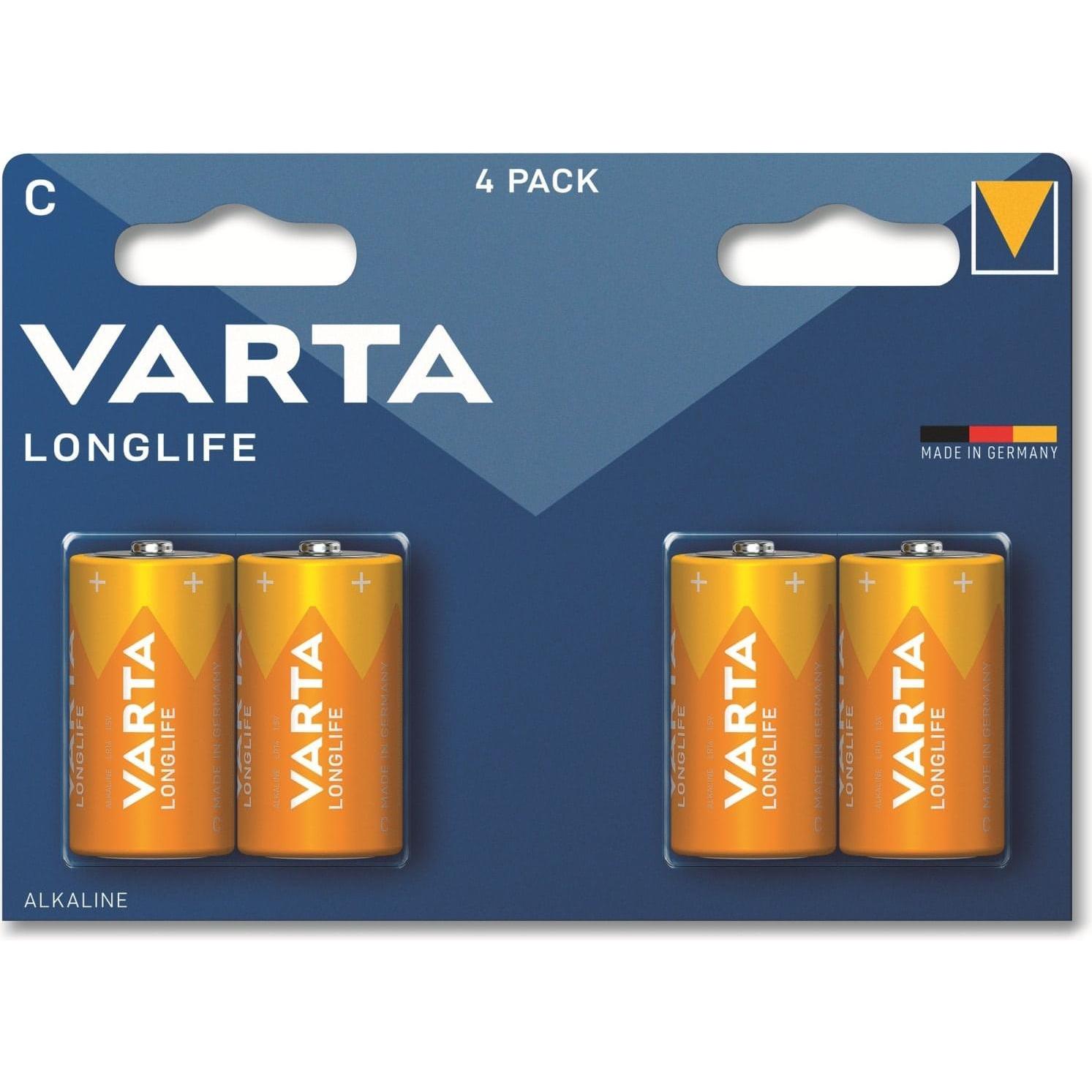 Varta Longlife (4 Stk., C, 7600 mAh), Batterien + Akkus