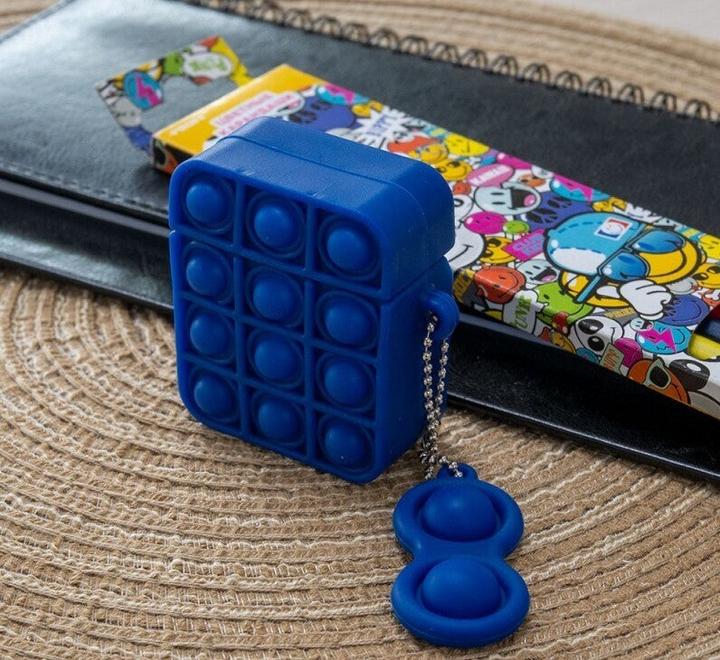 Ambiance1 AirPods 1&2 Housse Etui Pop it Fidget Bleu No.216.2 (Manchon pour casque d'écoute)