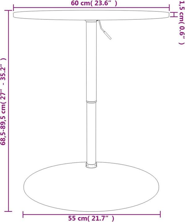 Produktbild VidaXL Bartisch Ø60 x 89,5 cm Buche