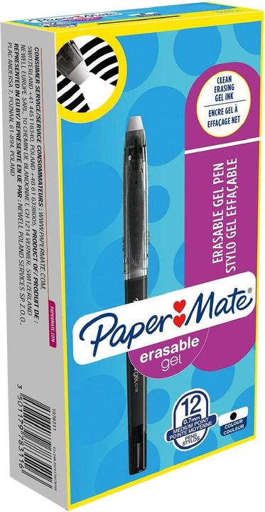 Produktbild Paper Mate PAPERMATE 1989158 radierbarer Kugelschreiber REPLAY Premium (M, schwarz) (Schwarz, 12 x)