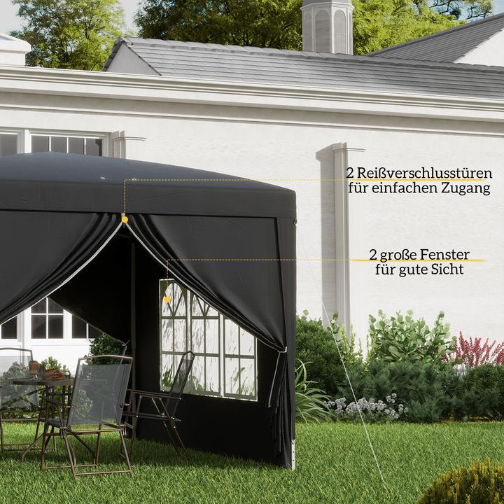 Actual product image Outsunny Pavillon Polyester, Stahl Schwarz (295 cm, 295 cm)