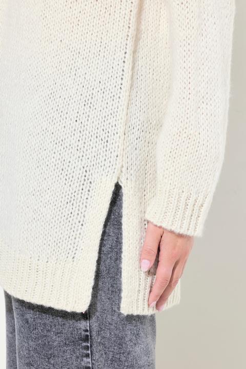 Actual product image Miamoda Classic fit sweater with chunky knit and neckline with lace (56)