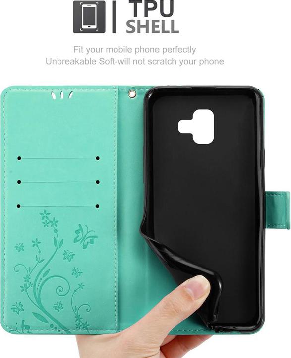 Actual product image Cadorabo Flower Book Cover (Samsung Galaxy J6+)