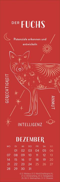 Produktbild Krafttiere Lesezeichen & Kalender 2026 (6 x 18 cm, Harter Einband, Deutsch)