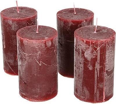 Immagine prodotto Söllner Floristik Candela a pilastro 100x60mm bordeaux Set di 4 candele (4 pz.)