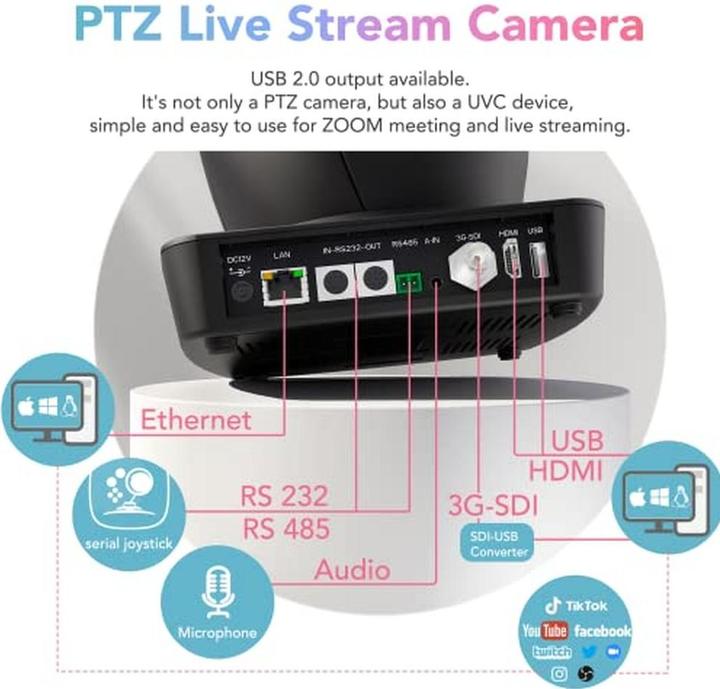 Image du produit RGBlink VUE Caméra PTZ 20x (1920 x 1080 Pixels)