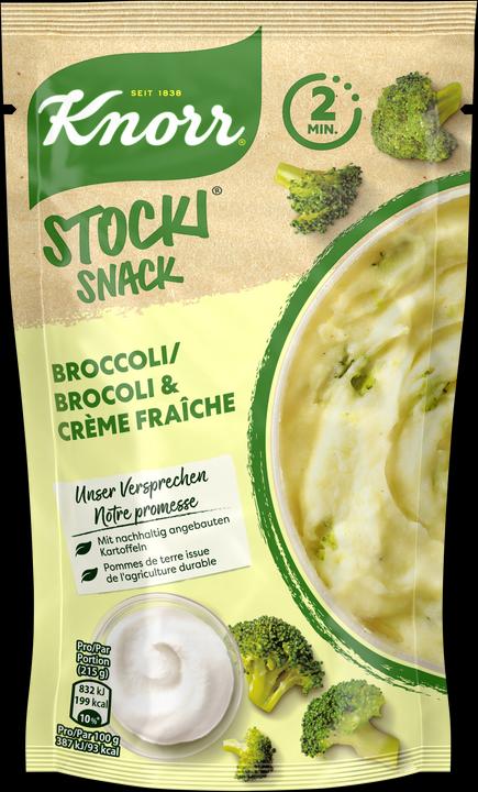 Produktbild Knorr Stocki Snack mit Broccoli, Crème fraîche und Schweizer Kartoffeln (45 g)