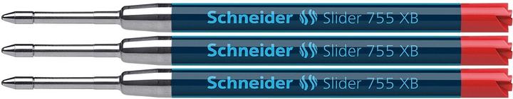 Produktbild Schneider 3 Slider 755 Kugelschreiberminen XB rot (3 Stück, Rot)