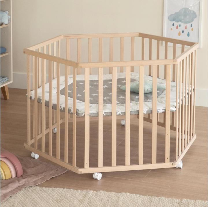 Produktbild Roba Laufgitter 6-eckig 'Little Stars' Little Stars (118.50 x 118.50 x 72.50 cm)
