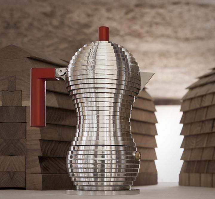 Actual product image Alessi Espresso Maker PULCINA Platinum (6 T.)