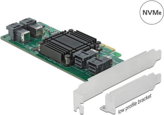 Actual product image Delock PCI Express x8 card to 4 x internal SFF-8643 NVMe