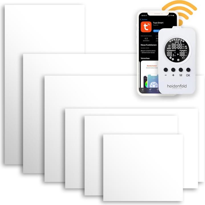 Actual product image Heidenfeld Infrared heater HF-HP130 radiator flat heating panel wall ceiling heating (500 Watt)