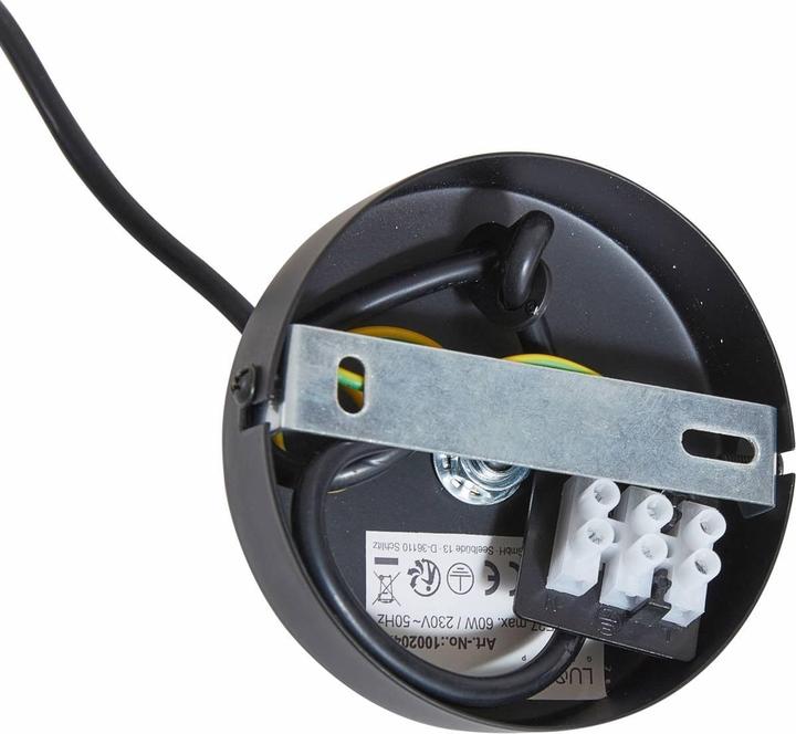 Actual product image Lindby Hängeleuchte Belarion, grau, 1-flg., Glas, Ø 23 cm (E27)