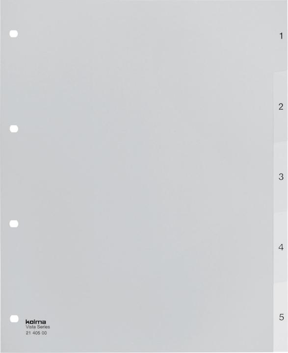 Produktbild Kolma Register A4 XL Vista 1-5 5-teilig transparent farblos