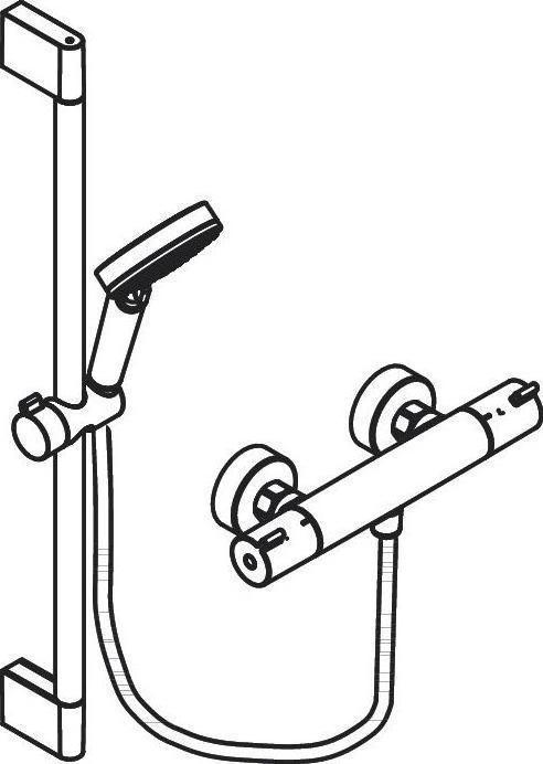 Produktbild hansgrohe Crometta Brausesystem Aufputz Vario mit Ecostat 1001 CL - Chrom (27813400)