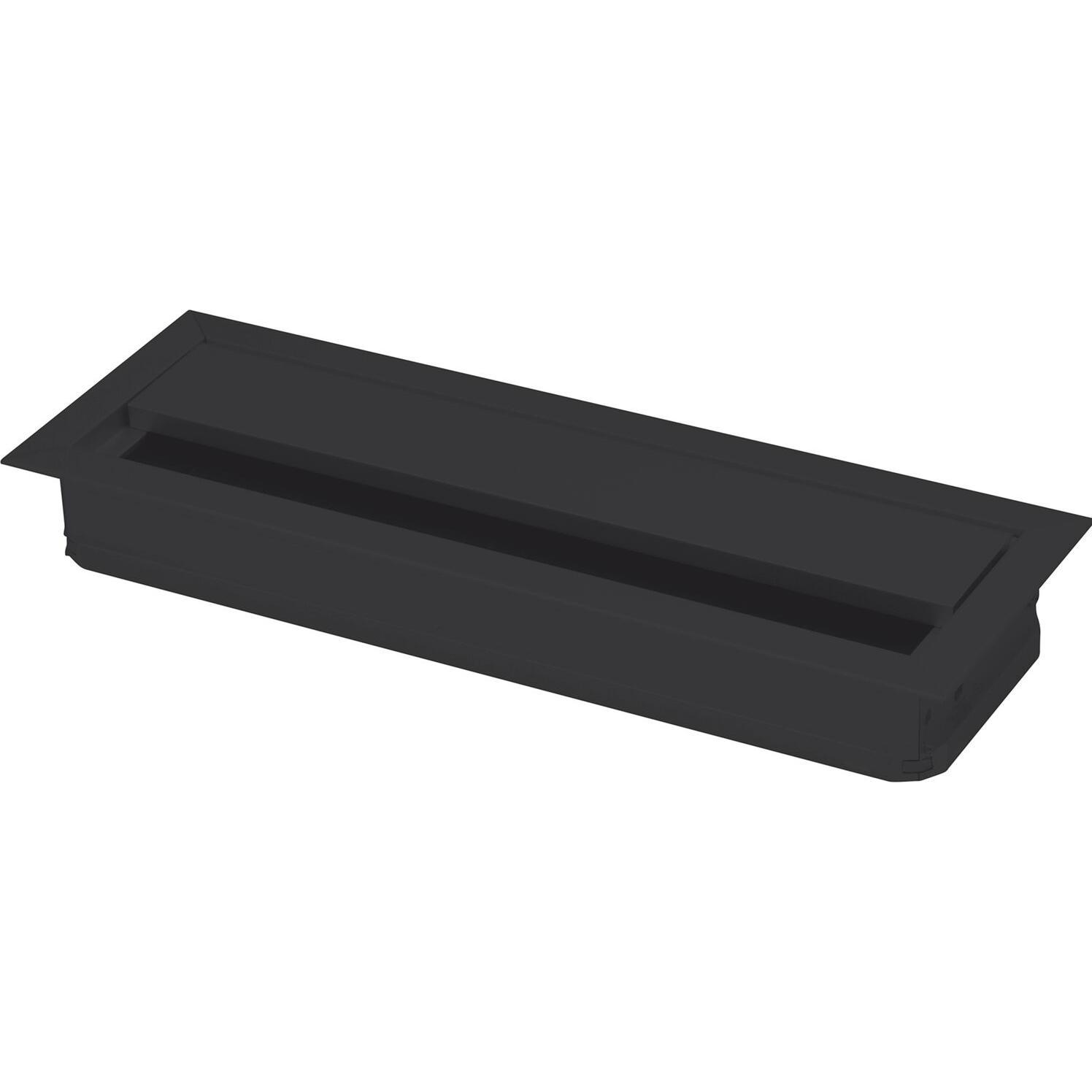 Confurn, Kabelschutz + Kabelführung, Kabeldurchgang eckig Kabeldurchlass mit Schutzbürste, 120x70x25mm, Alu schwarz (Kab...