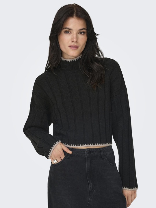 Produktbild Only Normal geschnitten Hoch geschlossen Tief angesetzte Schulter Pullover Strickpullover (XS)