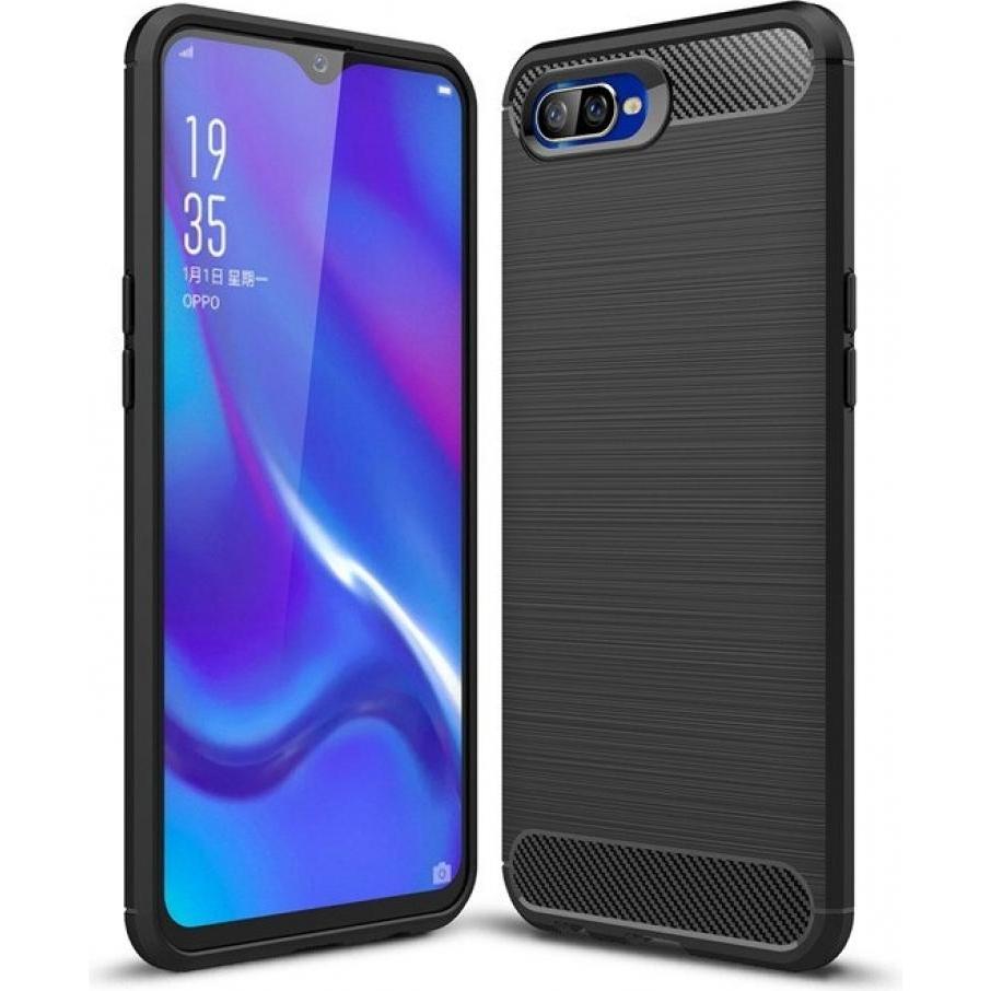 Screenguard Oppo RX17 Neo Hülle Carbon Brushed Soft TPU (Oppo RX17 Neo), Smartphone Hülle, Schwarz