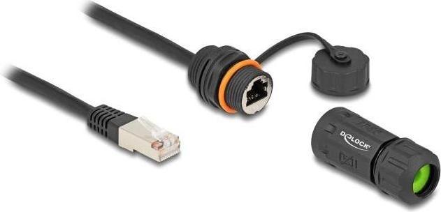 Produktbild Delock Kabel RJ45 Stecker zu RJ45 Buchse Cat.6A zum Einbau m (S/UTP, CAT6a, 0.25 m)