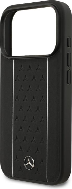 Produktbild Mercedes Leather Star Pattern Stripes MagSafe Case for iPhone 17 Pro Black (Apple iPhone 17 Pro)