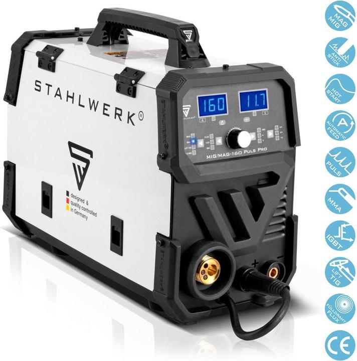 Produktbild Stahlwerk Schweissgerät MIG MAG 160 Puls Pro IGBT Kombigerät mit 160 Ampere