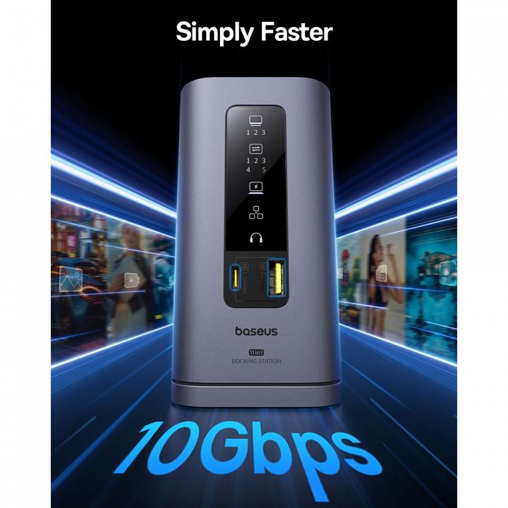 Actual product image Baseus Spacemate Series 11-in-1 (MAC) Docking Station, Grau (USB-C, 11 ports)