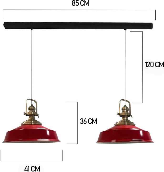 Productafbeelding Bamyum Asletl Pendelleuchte Rot x2 Flamme (E27)