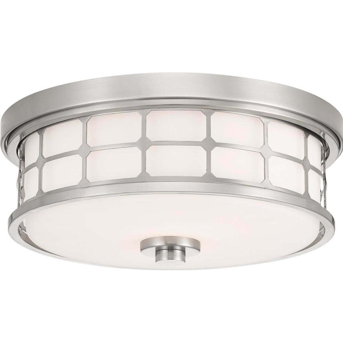 Elstead Lighting, Wandleuchte + Deckenleuchte, Guardian Deckenleuchte E27 2-fach Nickel gebürstet (E27)