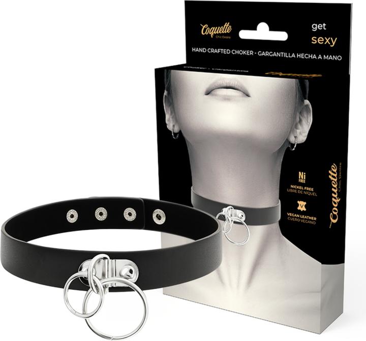 Immagine prodotto Coquette Girocollo Artigianale Chic Desire In Pelle Vegana - Doppio Anello