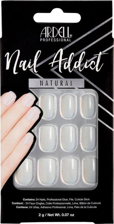 Ardell Nail Addict - Nail Addict Natural Squared (Kunstnägel, Weiss)
