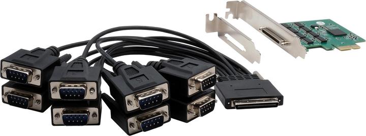 Produktbild Exsys GmbH PCIe 8S Seriell RS-232 Karte, Octopus Kabel (EXAR/MaxLinear)
