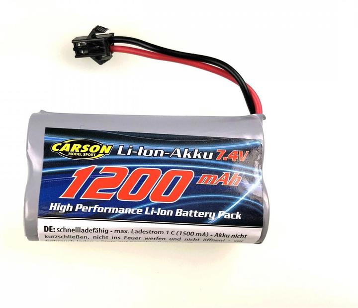 Produktbild Carson 7,4V/1200mAh LiION Akku : 500404127 JST (7.40 V, 1200 mAh)