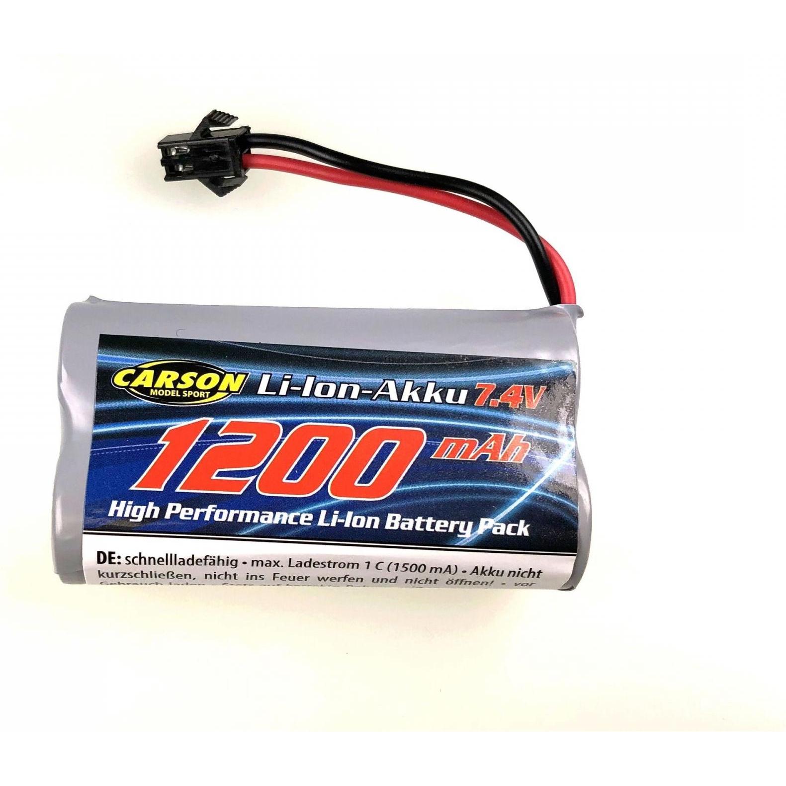 Thumbnail - Carson 7,4V/1200mAh LiION Akku : 500404127 JST (7.40 V, 1200 mAh)