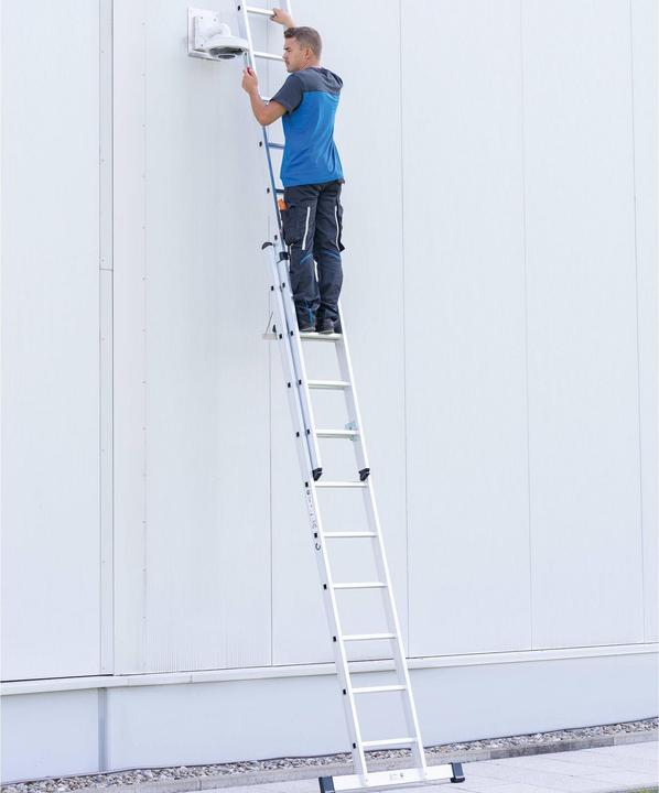Actual product image Günzburger Rung extension ladder with standard traverse 2x13 rungs (Shelf ladder)