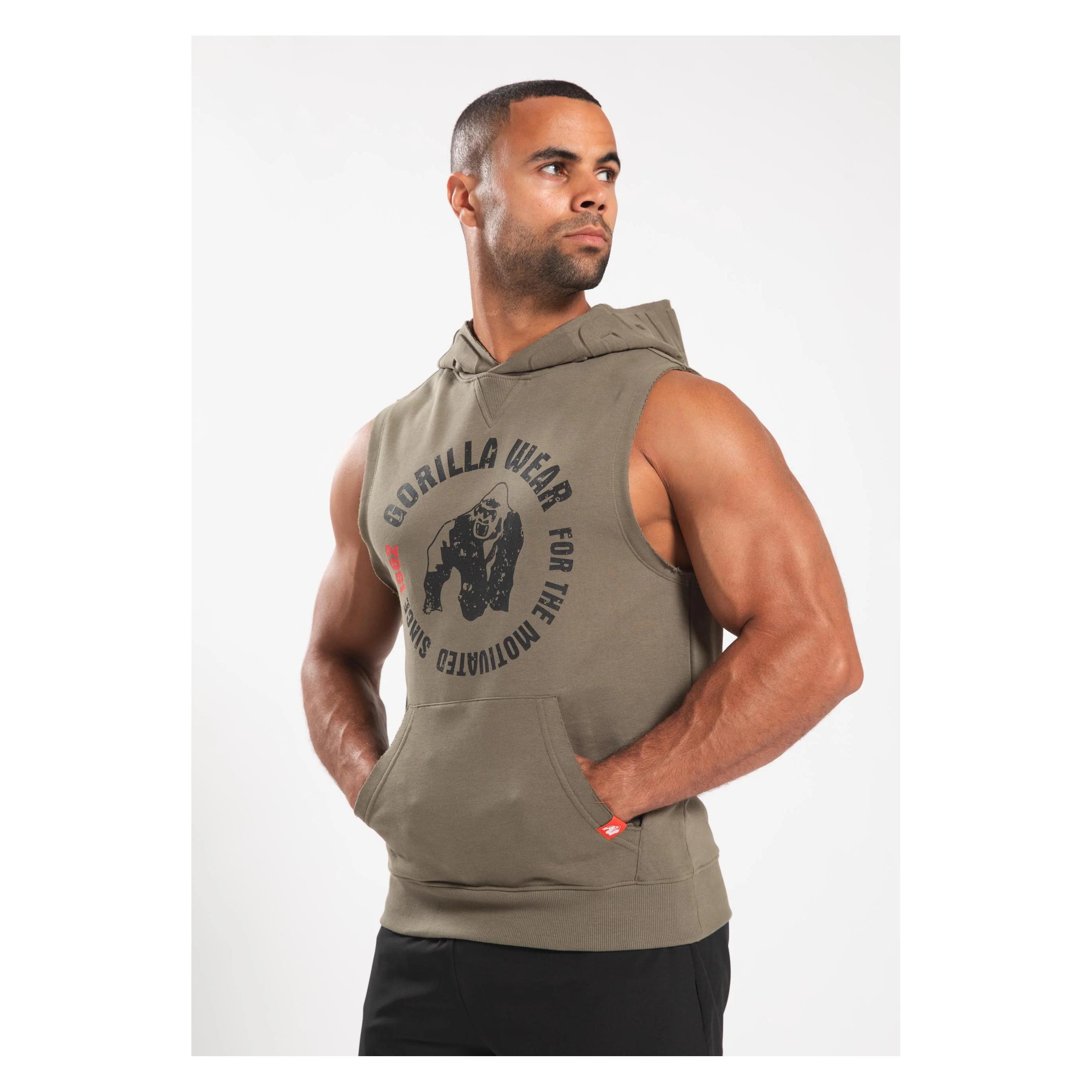 Gorilla Wear, Herren, Pullover, Marshall Sleeveless Hoodie - Olive, Grün, (M)