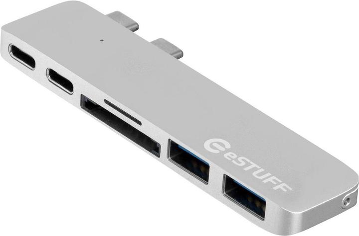 eSTUFF ES84122-SILVER Schnittstellen-Hub USB 3.2 Gen 1 (3.1 Gen 1) Type-C (USB-C, 2 Ports)