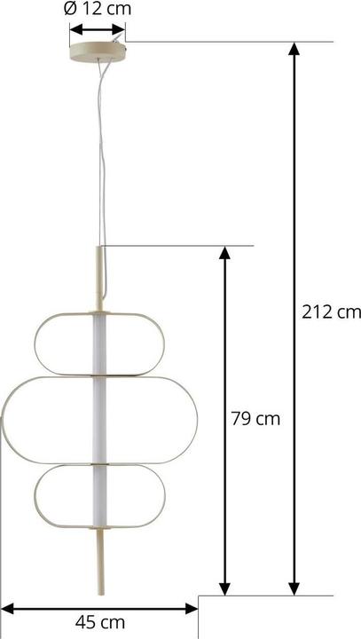 Produktbild Lucande LED-Hängeleuchte Audrina, beige, Metall, dimmbar (1100 lm)