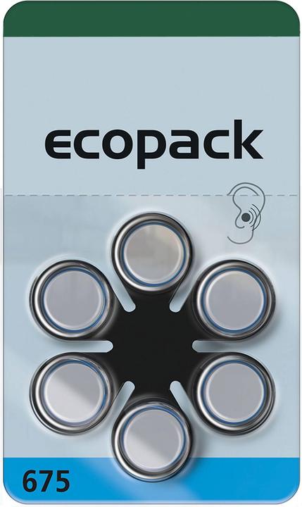Produktbild Ecopack Zink-Luft Hörgerätebatterien ZA312 (6 Stk., A312, 161 mAh)