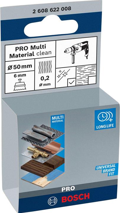 Produktbild Bosch Professional Zubehör PRO Multi Material clean Topfbürste, gerader Schaft, 50 x 0,2 mm