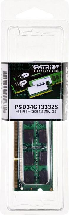 Actual product image Patriot signature line (1 x 4GB, 1333 MHz, DDR3-RAM, SO-DIMM)