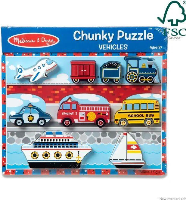 Melissa & Doug MELISSA Vehicles Chunky Puzzle (9 Teile)