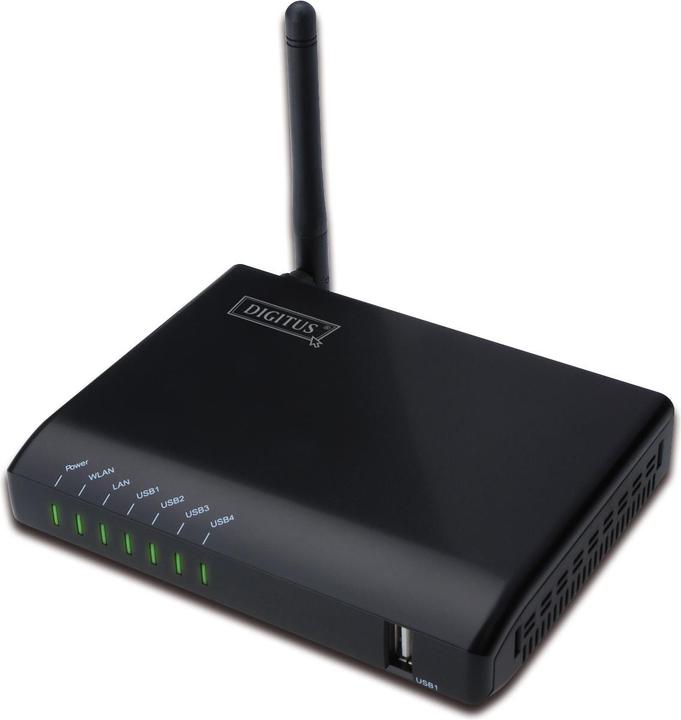 Actual product image Digitus 4-Port USB 2.0 Wireless Multifunction Network Print Server