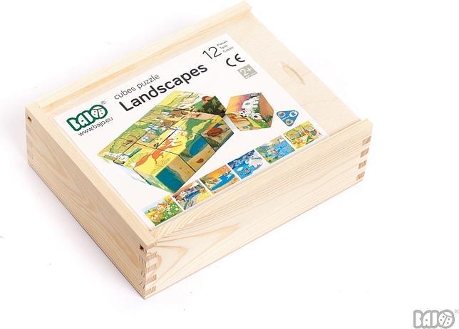 Produktbild Bajo Würfel Puzzle Landschaft (12 Teile)