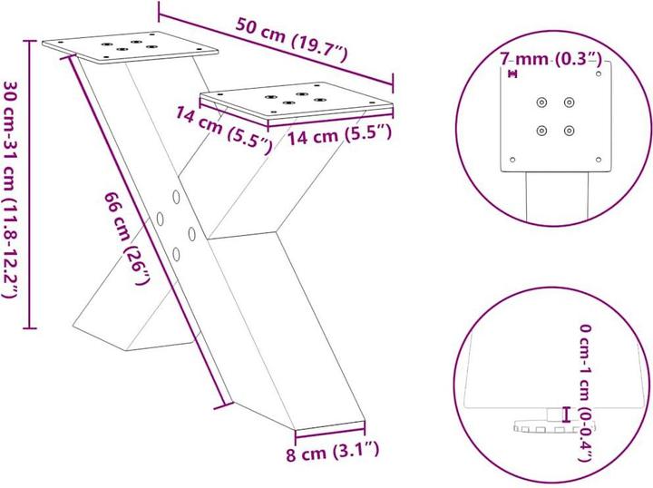 Immagine prodotto vidaXL Couchtischbein