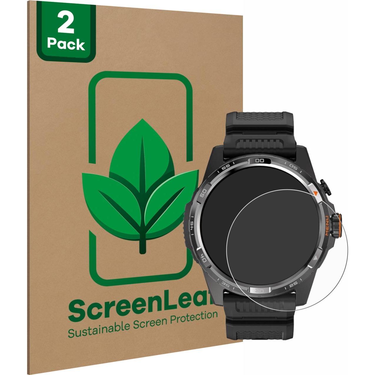 ScreenLeaf Schutzfolie nachhaltiger Displayschutz Displayschutzfolie Folie Klar Transparent, Smartwatch Schutzfolie, Tra...