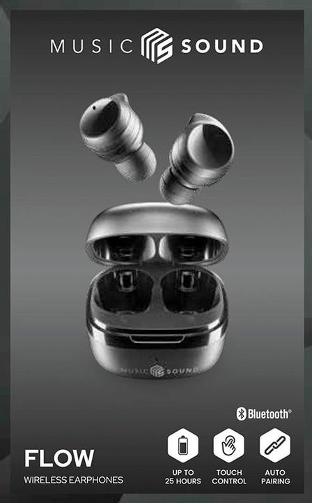 Image du produit Cellularline Music Sound Flow Casque intra-auriculaire sans fil Musique et appels Bluetooth Noir (Pas de réduction du bruit, 25 h, Sans fil)