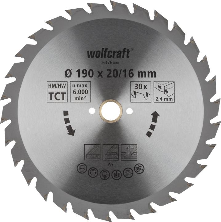 Actual product image wolfcraft 1 circular saw blade carbide, 30 teeth ø190mm