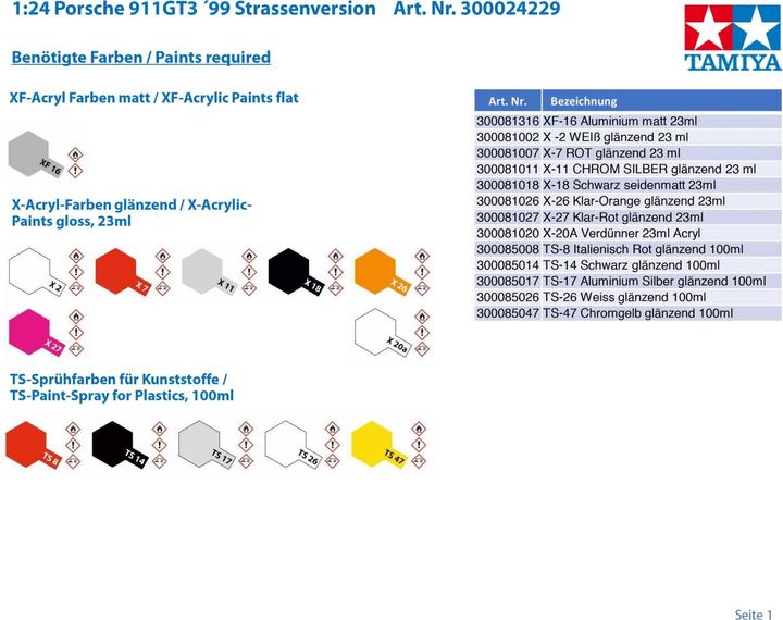 Actual product image Tamiya Porsche 911 GT3