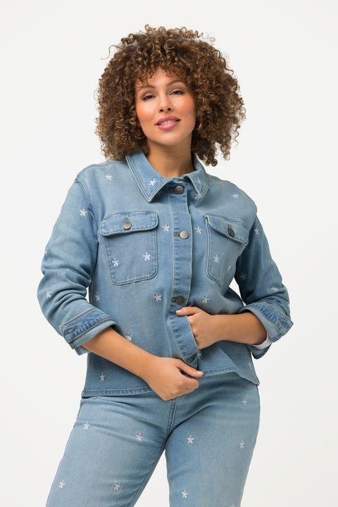 Actual product image Ulla Popken Embroidered Denim Jacket (54)