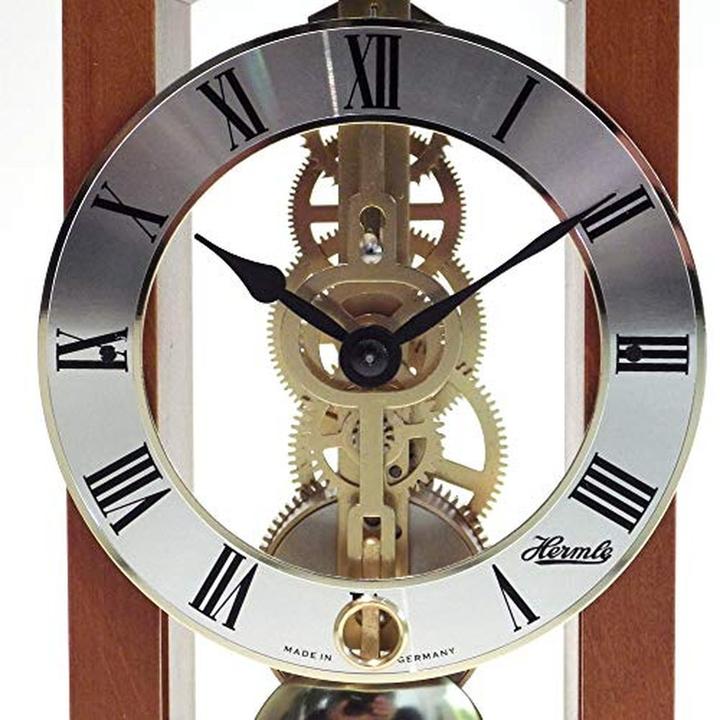 Hermle Horloge squelette moderne avec pendule doré et cadran analogique